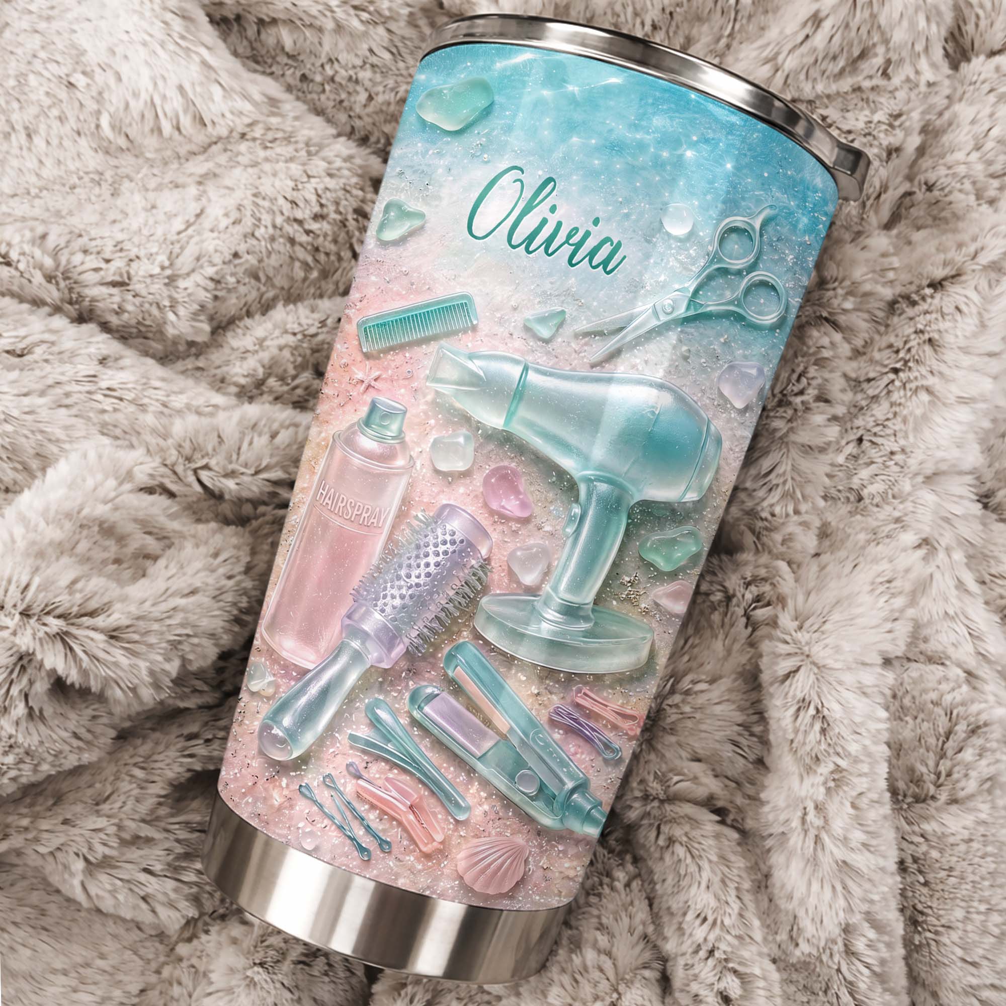Personalized Stainless Steel Tumbler for Hairstylist Gift 20oz 20oz Tumbler GradoCreations
