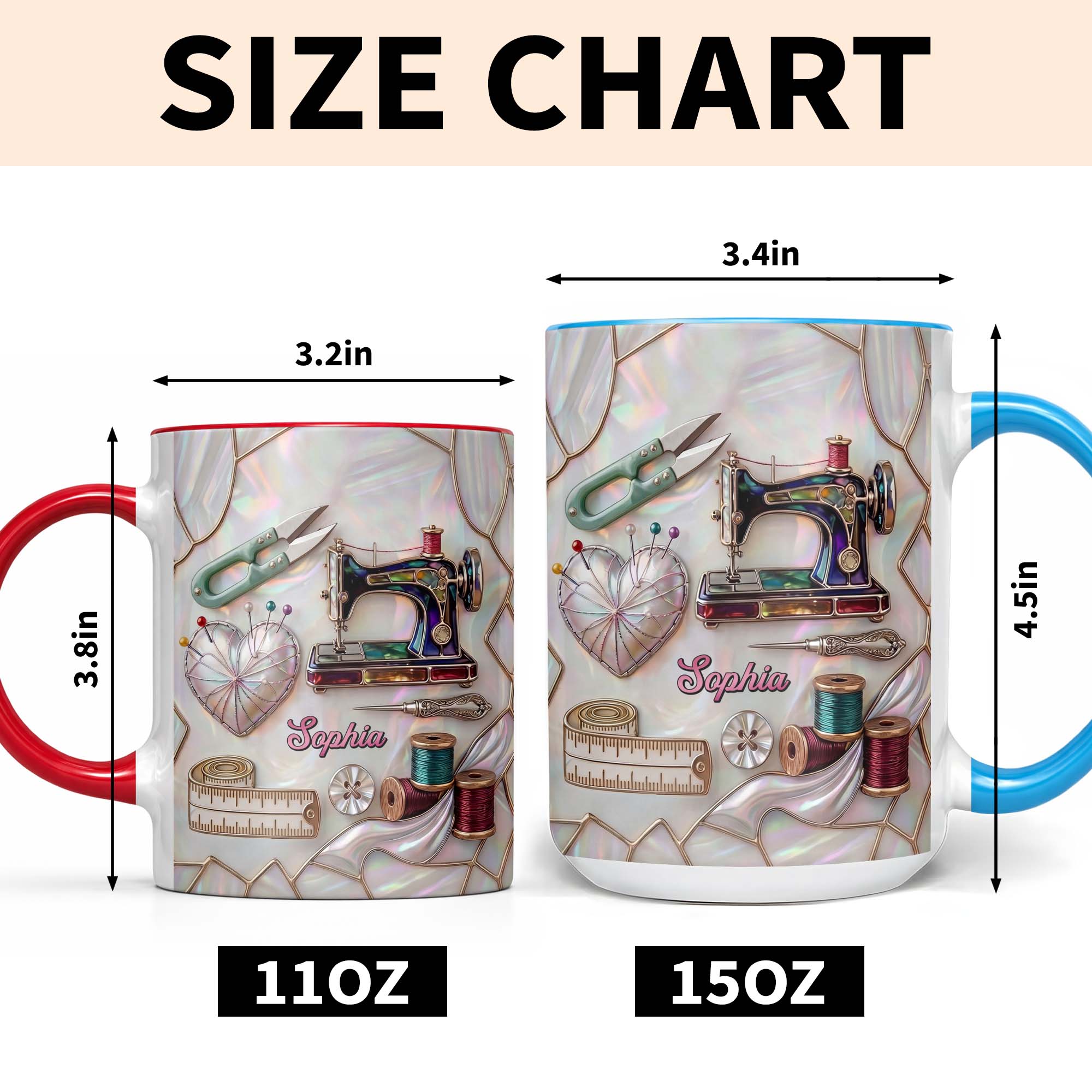 Personalized Ceramic Accent Mug Custom Name Gift for Mom