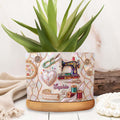 Personalized Ceramic Plant Pot with Custom Message for Crafters