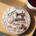 Personalized Ceramic Coaster for Sewing Lovers Custom Gift