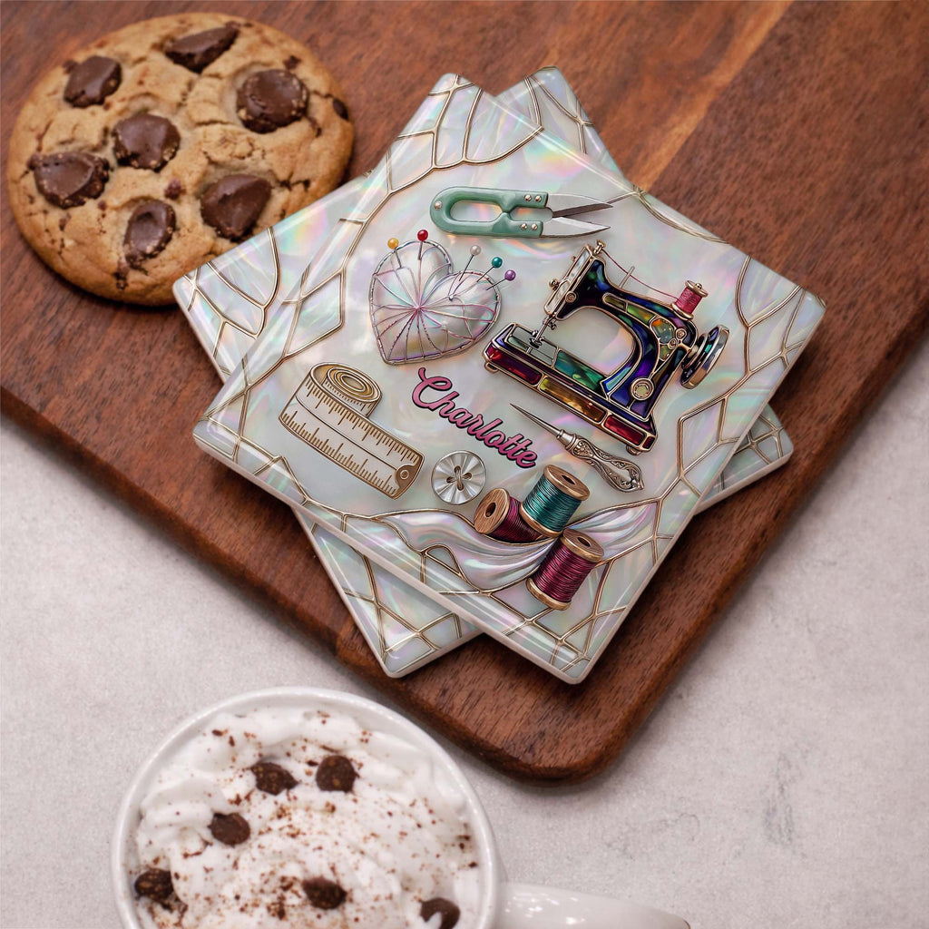 Personalized Ceramic Coaster Custom Design Gift for Mom