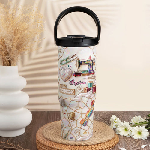 Personalized 30oz Stainless Steel Tumbler for Crafters Gift Idea Tumbler With Handle GradoCreations
