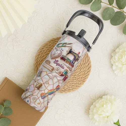 Personalized 30oz Stainless Steel Tumbler for Crafters Gift Idea Tumbler With Handle GradoCreations