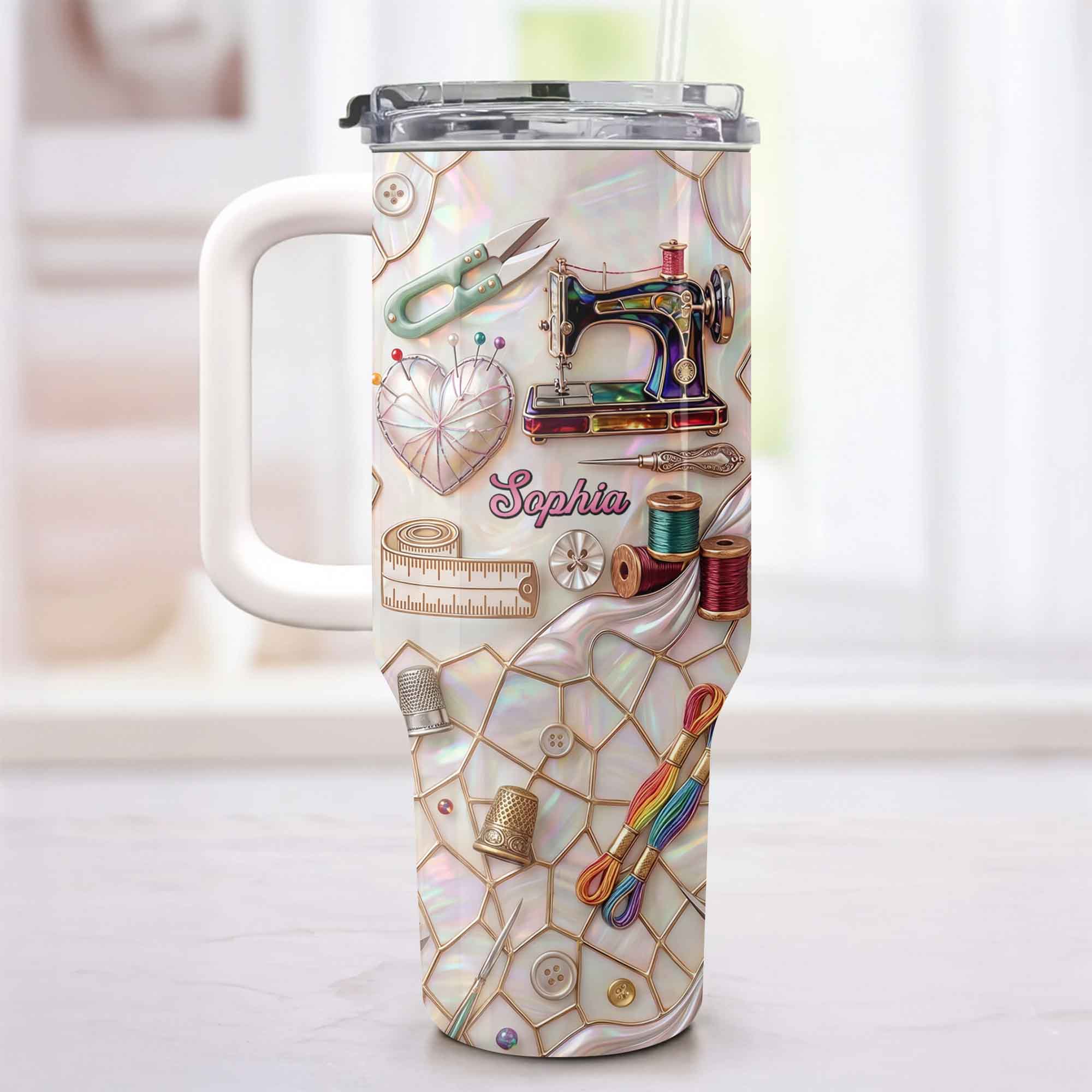 Personalized 40oz Stainless Steel Tumbler Custom Name Gift for Mom