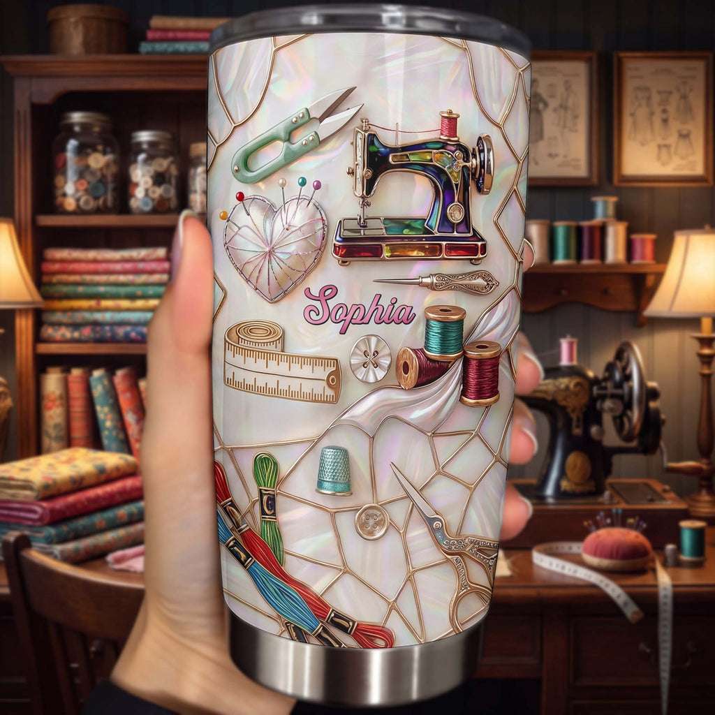 Personalized 20oz Tumbler for Sewers Custom Name Gift Idea