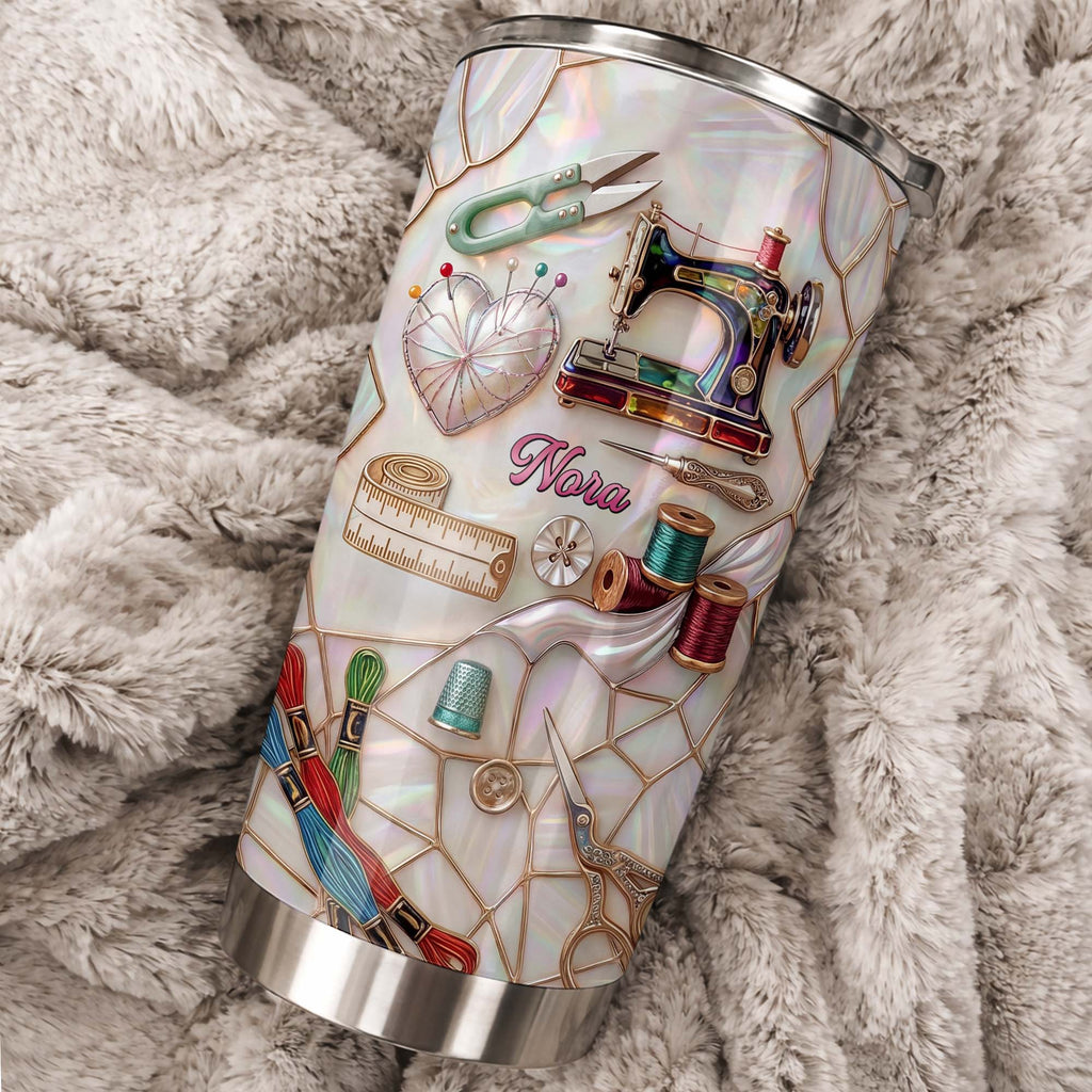 Personalized 20oz Tumbler for Sewers Custom Name Gift Idea