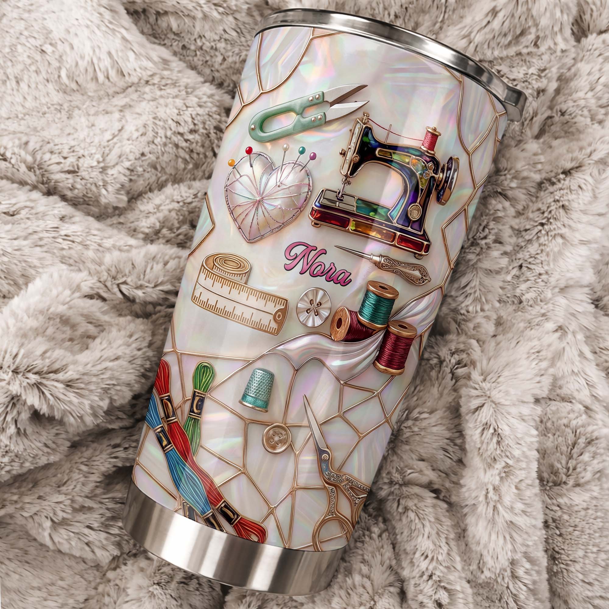 Personalized 20oz Tumbler for Sewers Custom Name Gift Idea