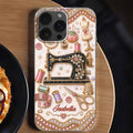Personalized Clear Phone Case with 3D Rhinestone Sewing Design for Mom, Grandma, Craft Lovers Clear Phone Case GradoCreations