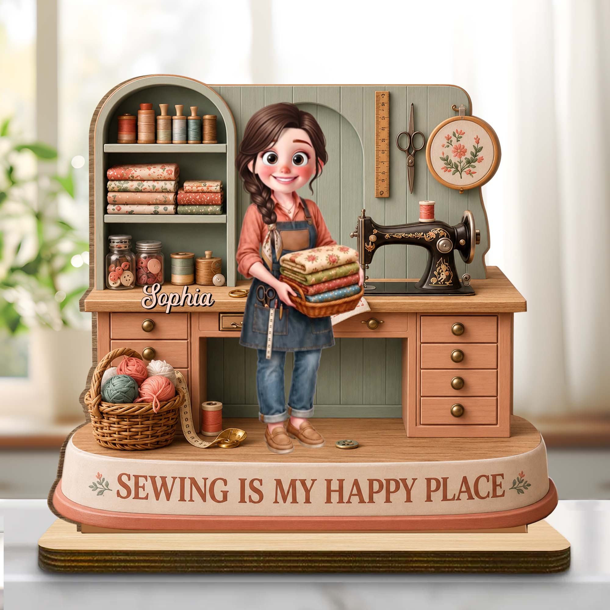 Personalized Wood Plaque Custom Sewing Machine Gift for Mom Wood Plaque GradoCreations