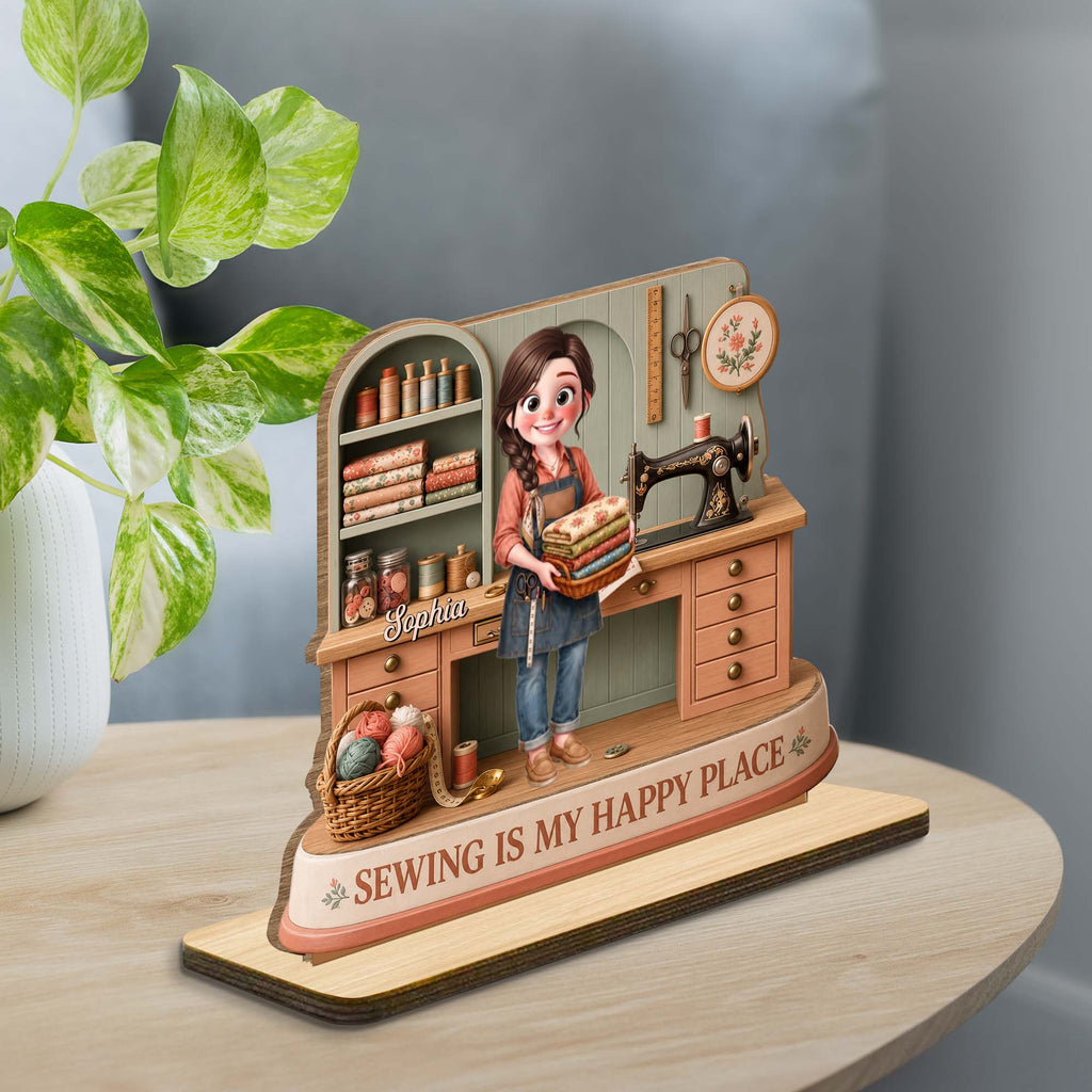 Personalized Wood Plaque Custom Sewing Machine Gift for Mom Wood Plaque GradoCreations