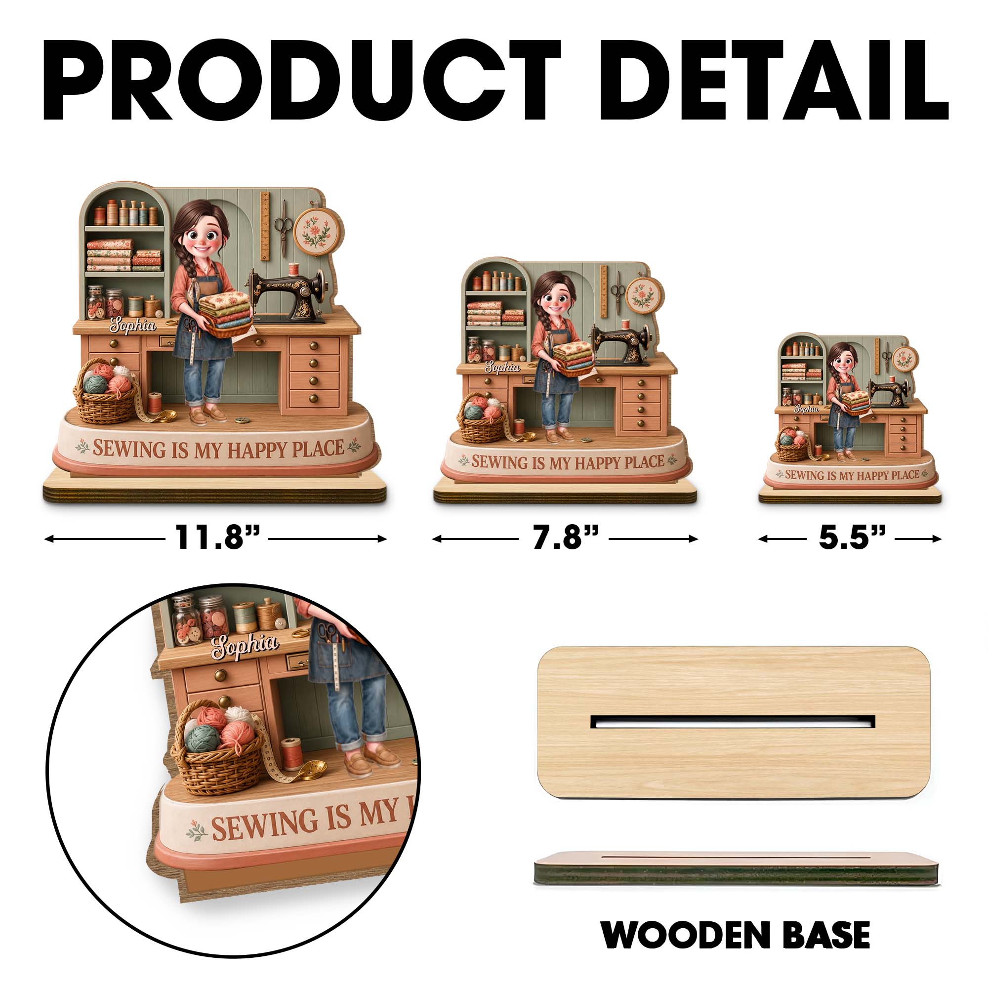 Personalized Wood Plaque Custom Sewing Machine Gift for Mom Wood Plaque GradoCreations