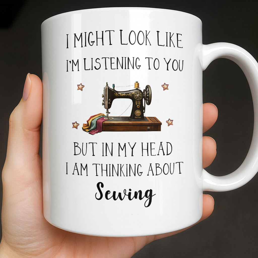 Personalized Creative Sewing Girl Coffee Mug Custom Gift for Her Edge-to-edge Mug GradoCreations