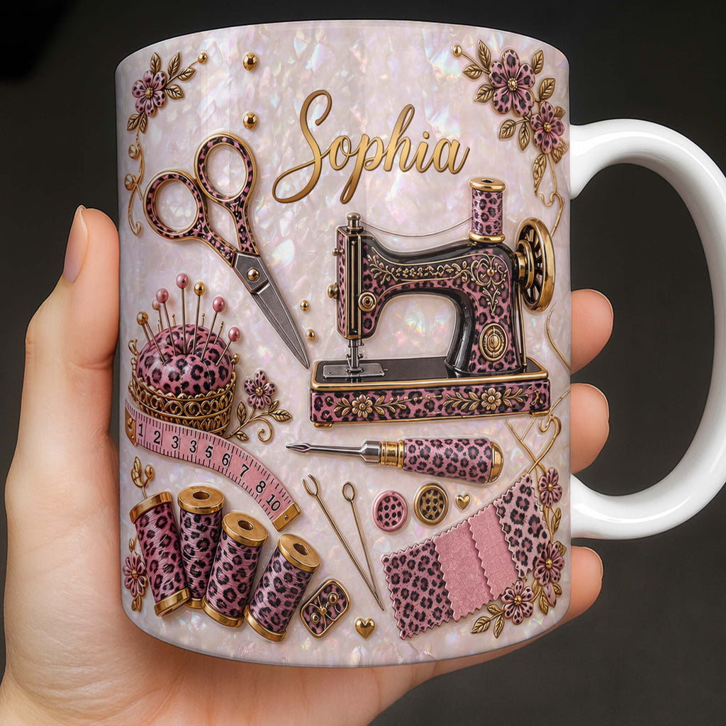 Personalized Leopard Print Coffee Mug Custom Name Gift for Mom Edge-to-edge Mug GradoCreations