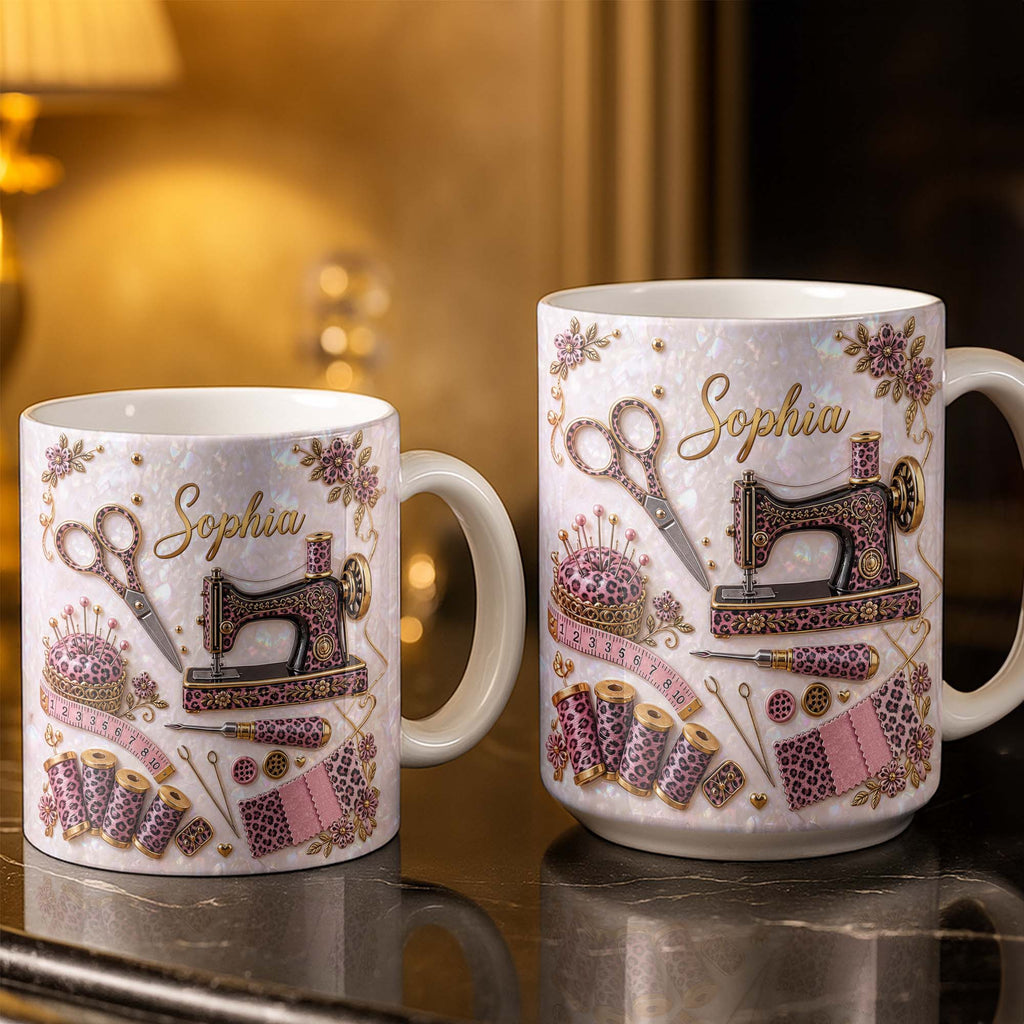 Personalized Leopard Print Coffee Mug Custom Name Gift for Mom Edge-to-edge Mug GradoCreations