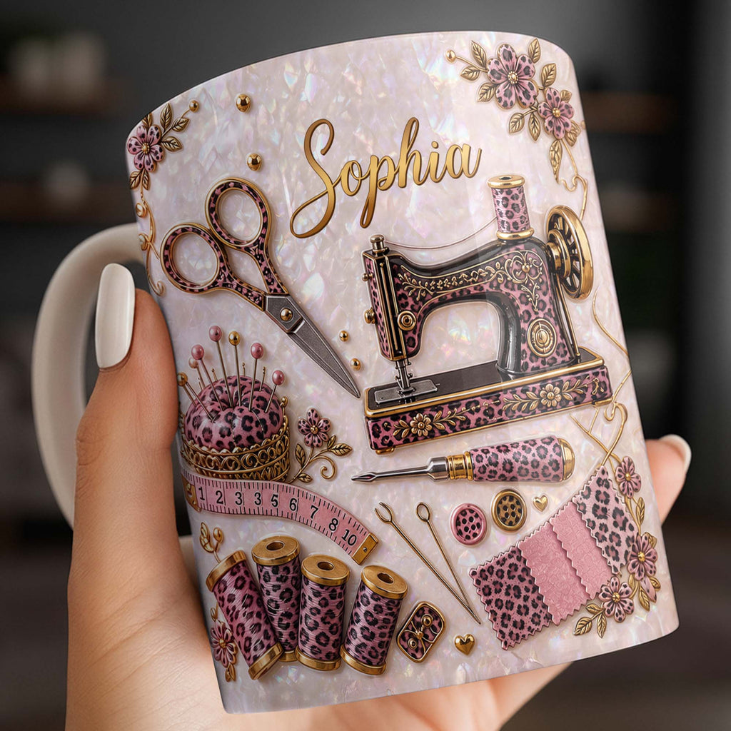 Personalized Leopard Print Coffee Mug Custom Name Gift for Mom Edge-to-edge Mug GradoCreations