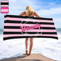 Personalized Microfiber Beach Towel Custom Name Gift for Her Beach Towels GradoCreations
