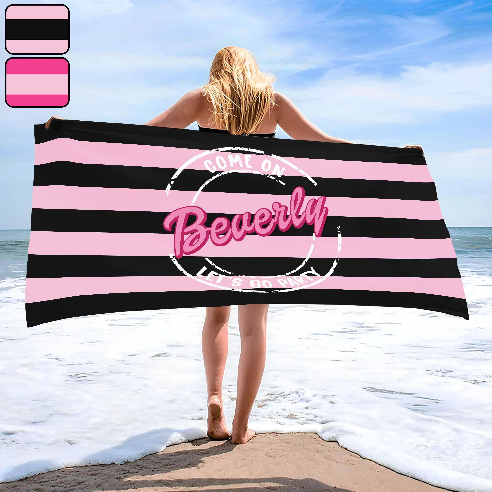 Personalized Microfiber Beach Towel Custom Name Gift for Her Beach Towels GradoCreations