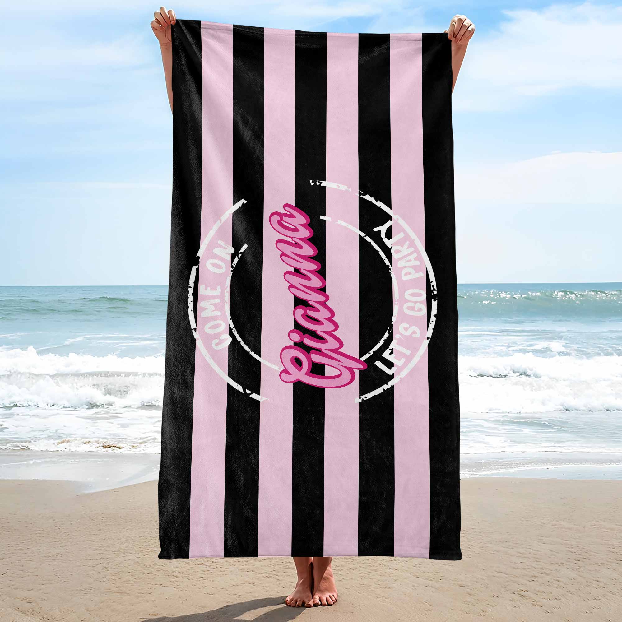 Personalized Microfiber Beach Towel Custom Name Gift for Her Beach Towels GradoCreations