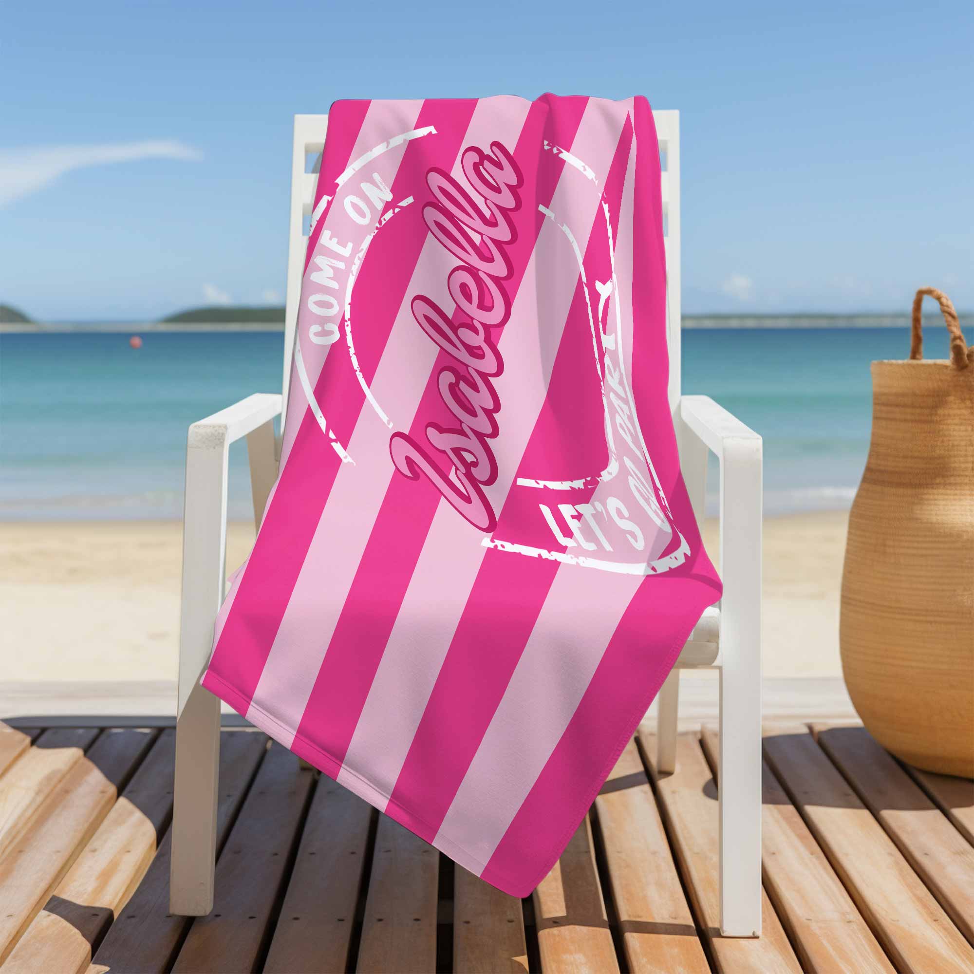 Personalized Microfiber Beach Towel Custom Name Gift for Her Beach Towels GradoCreations
