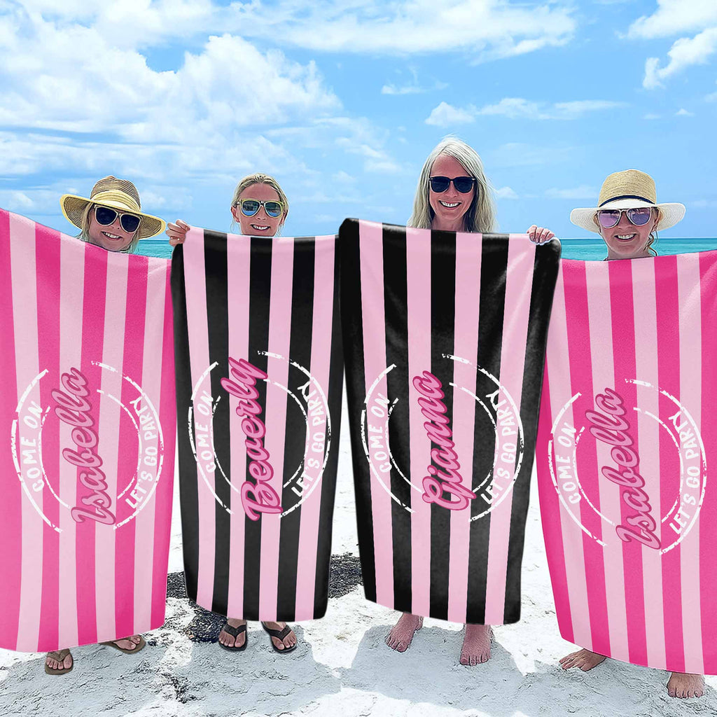 Personalized Microfiber Beach Towel Custom Name Gift for Her Beach Towels GradoCreations