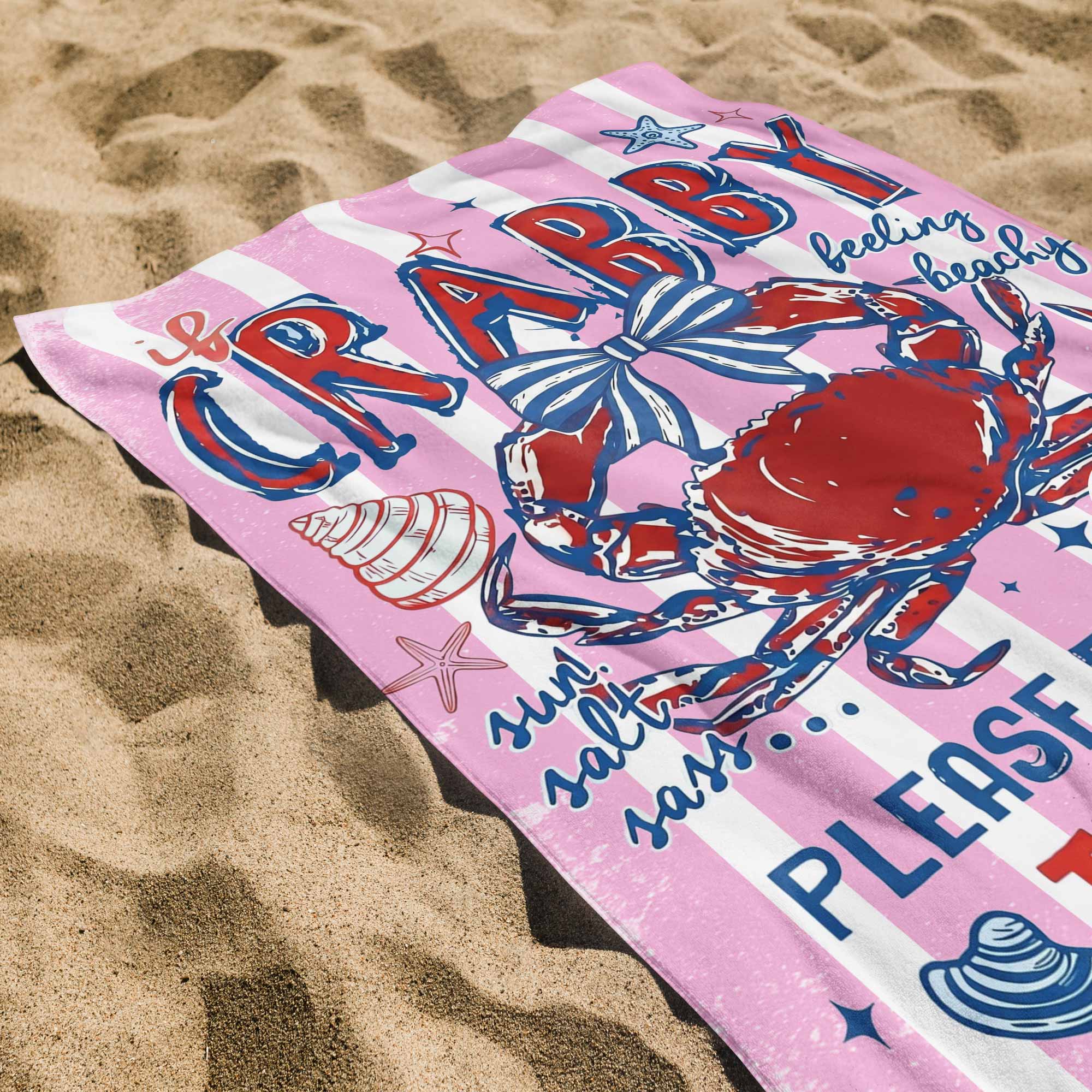 Personalized Microfiber Beach Towel Custom Name Gift for Her Beach Towels GradoCreations