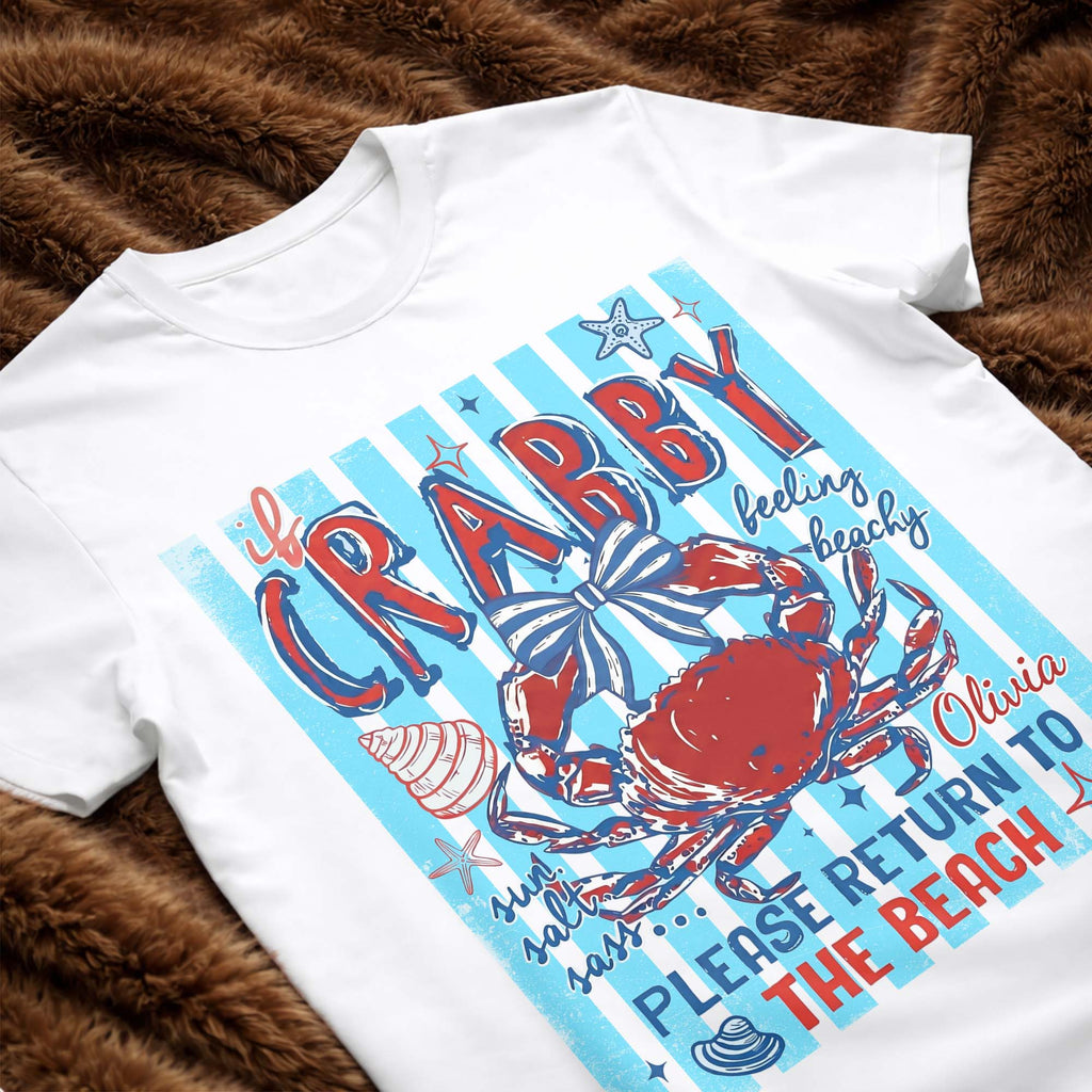 Personalized Beachy Crab T-Shirt Custom Gift for Her Shirt GradoCreations