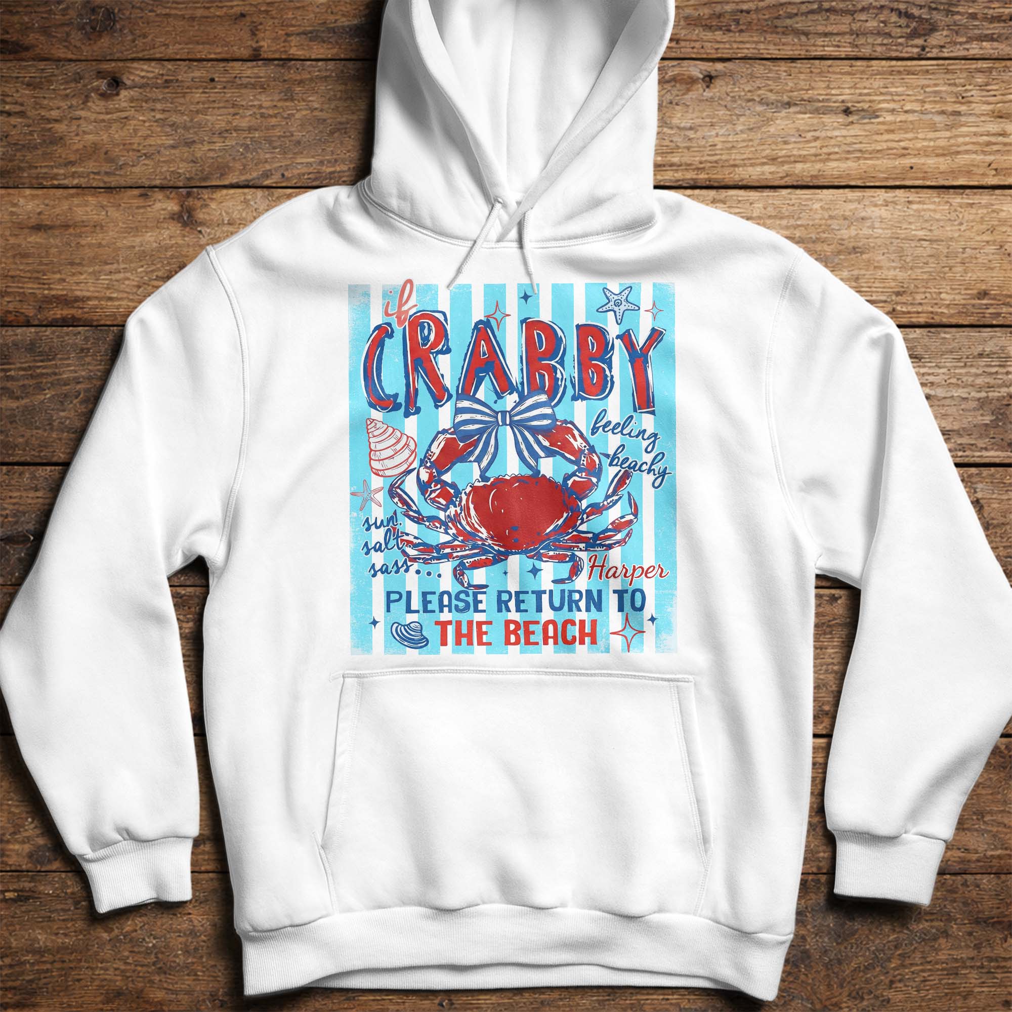 Personalized Beachy Crab T-Shirt Custom Gift for Her Shirt GradoCreations