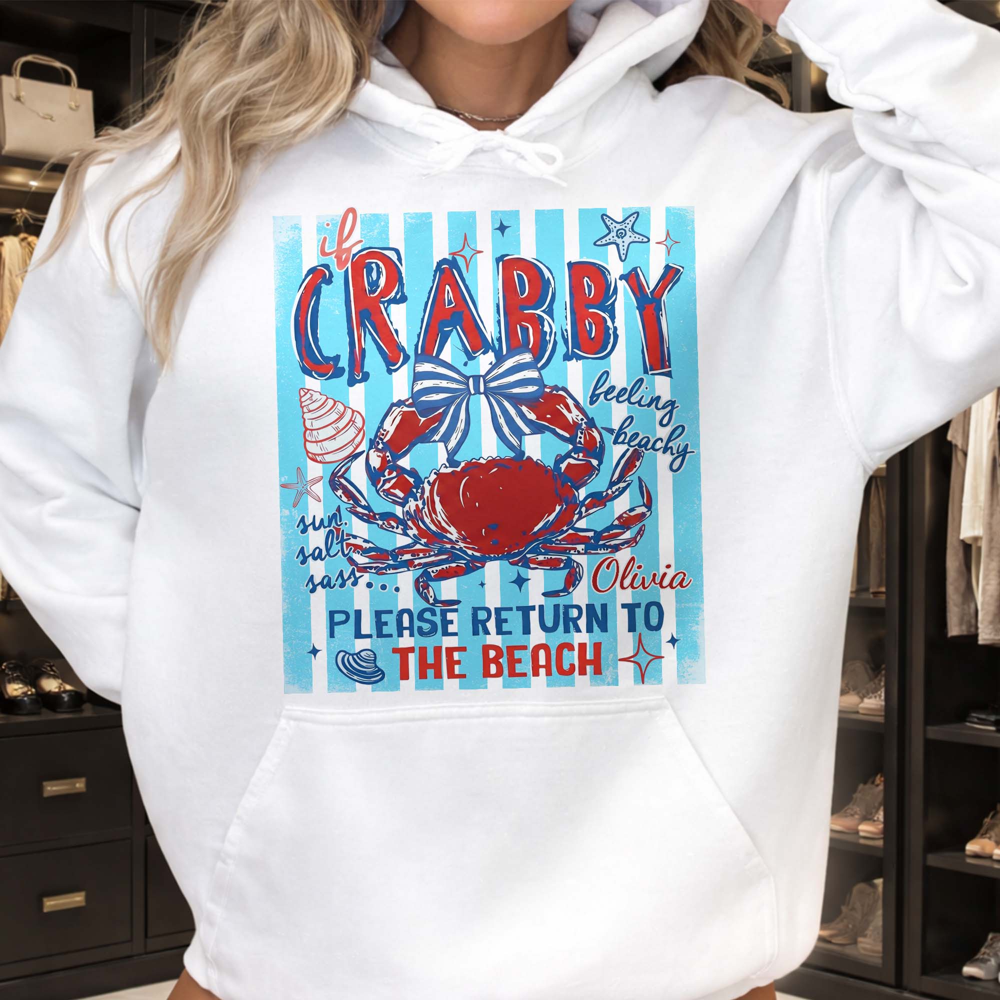Personalized Beachy Crab T-Shirt Custom Gift for Her Shirt GradoCreations