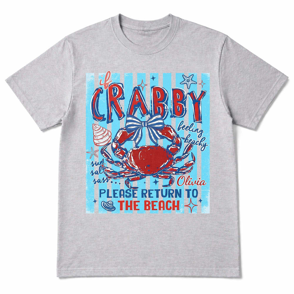Personalized Beachy Crab T-Shirt Custom Gift for Her Shirt GradoCreations