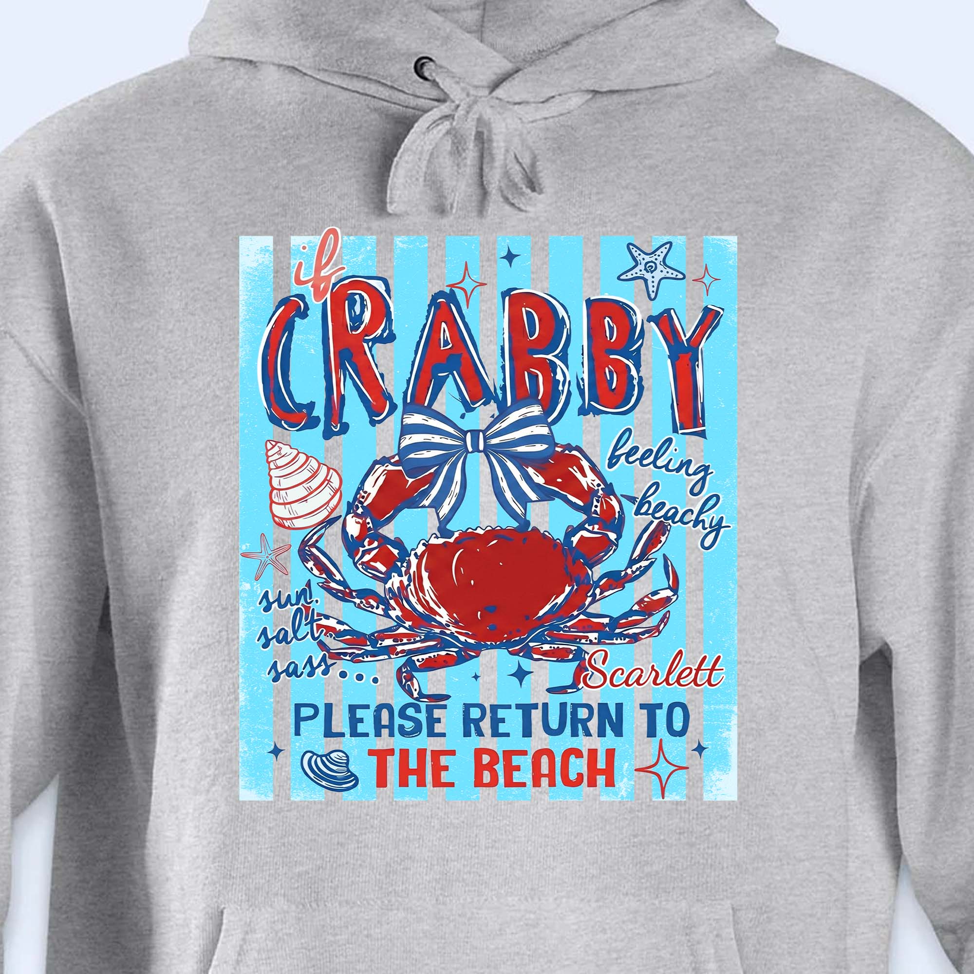 Personalized Beachy Crab T-Shirt Custom Gift for Her Shirt GradoCreations