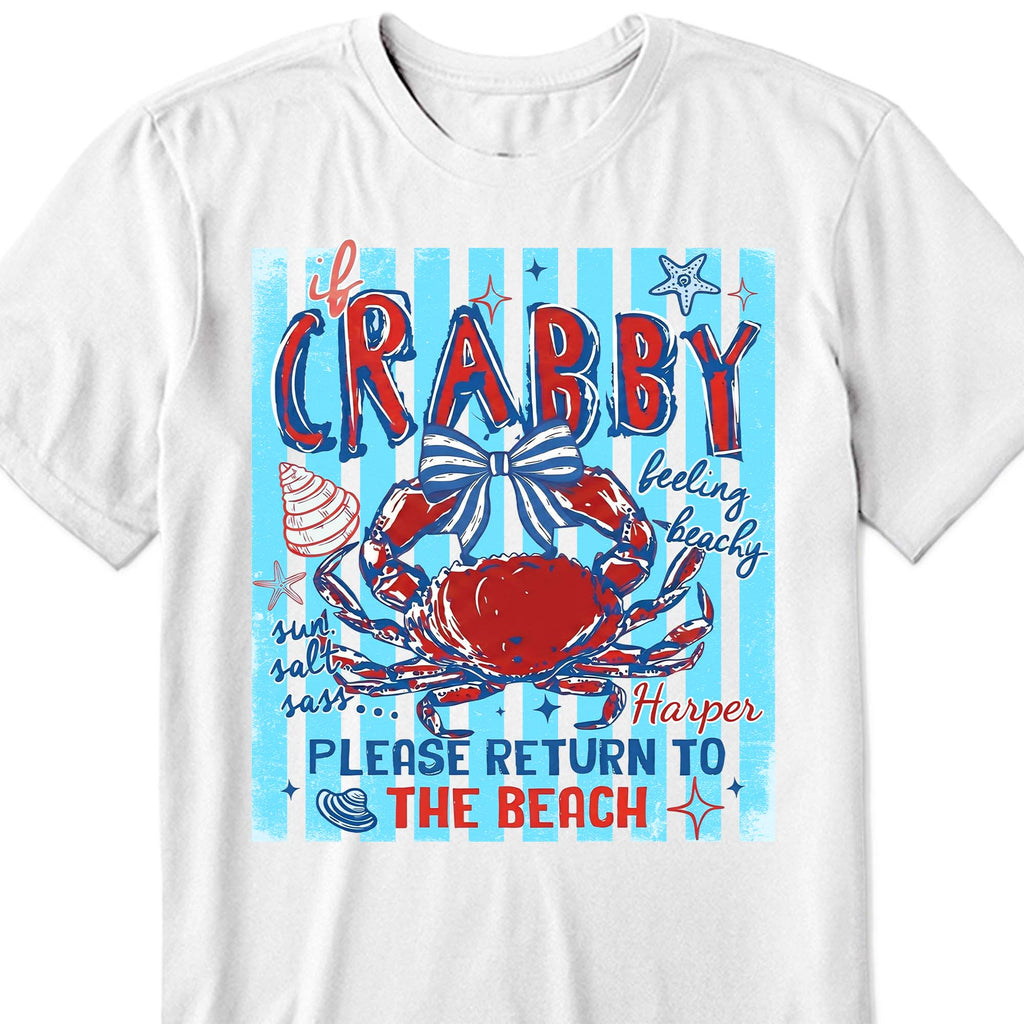 Personalized Beachy Crab T-Shirt Custom Gift for Her Shirt GradoCreations