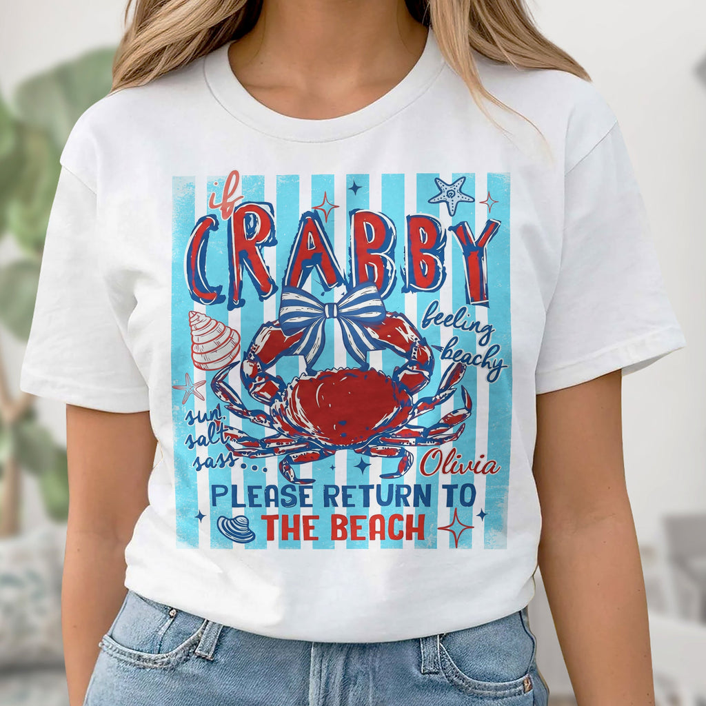 Personalized Beachy Crab T-Shirt Custom Gift for Her Shirt GradoCreations