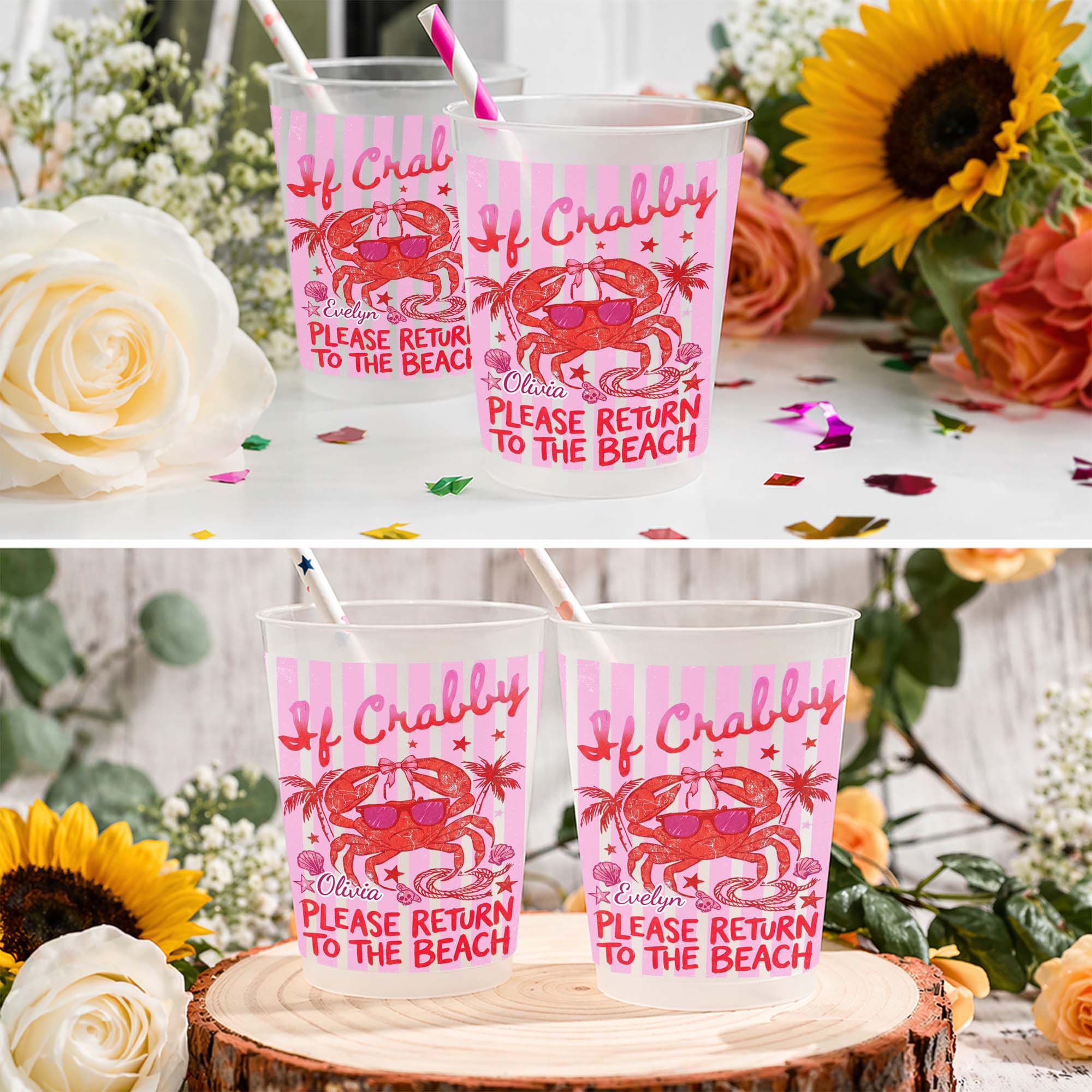 Personalized Frosted Cups Custom Name Beach Lover Gift Frosted Cups GradoCreations