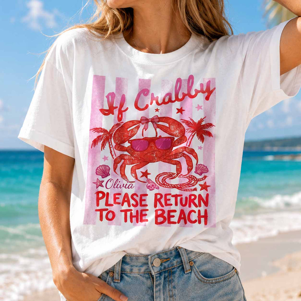 Personalized Beach Lover T-shirt Custom Crab Design Gift Shirt GradoCreations