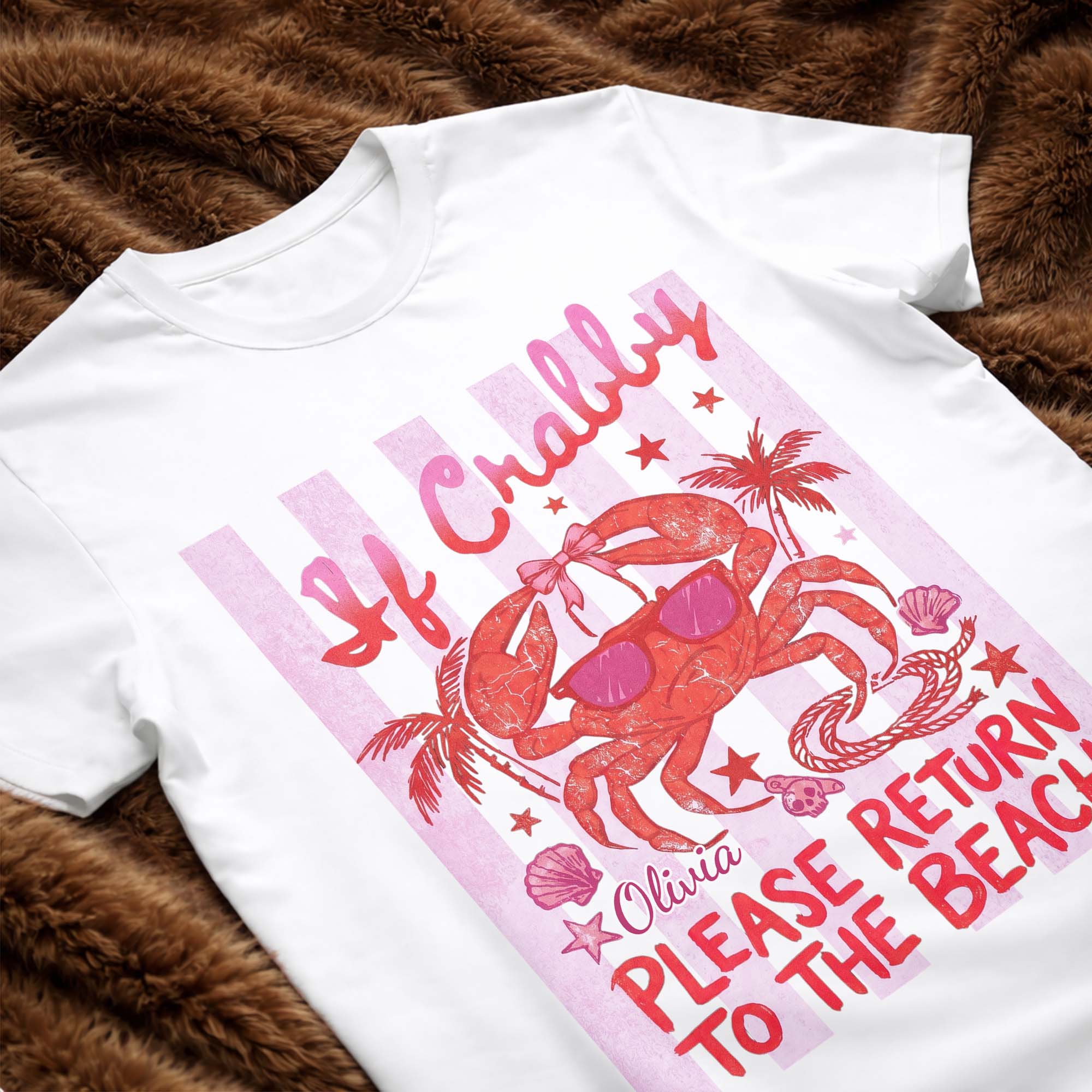 Personalized Beach Lover T-shirt Custom Crab Design Gift Shirt GradoCreations