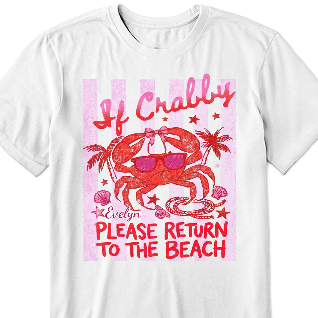 Personalized Beach Lover T-shirt Custom Crab Design Gift Shirt GradoCreations