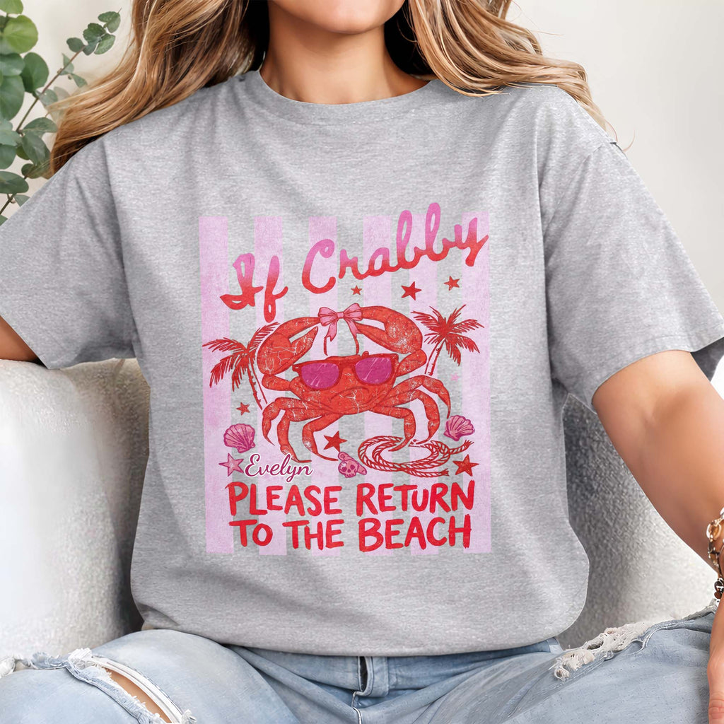 Personalized Beach Lover T-shirt Custom Crab Design Gift Shirt GradoCreations