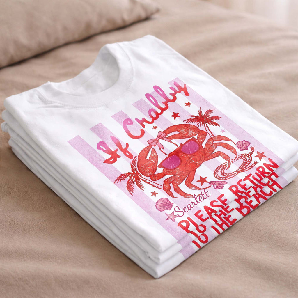Personalized Beach Lover T-shirt Custom Crab Design Gift Shirt GradoCreations