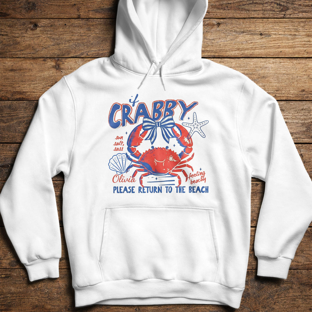 Personalized Beach Lover T-shirt Custom Crab Bow Gift for Her Shirt GradoCreations