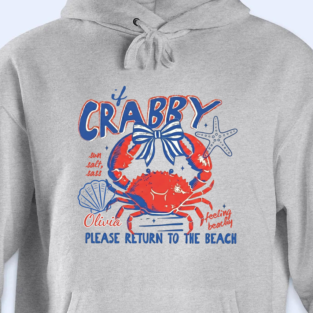 Personalized Beach Lover T-shirt Custom Crab Bow Gift for Her Shirt GradoCreations