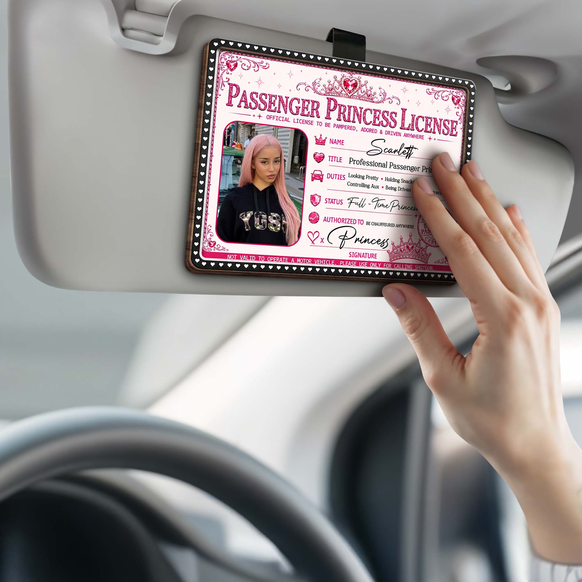 Personalized Car Visor Clip Custom Photo Crown Gift for Her Car Visor Clip GradoCreations