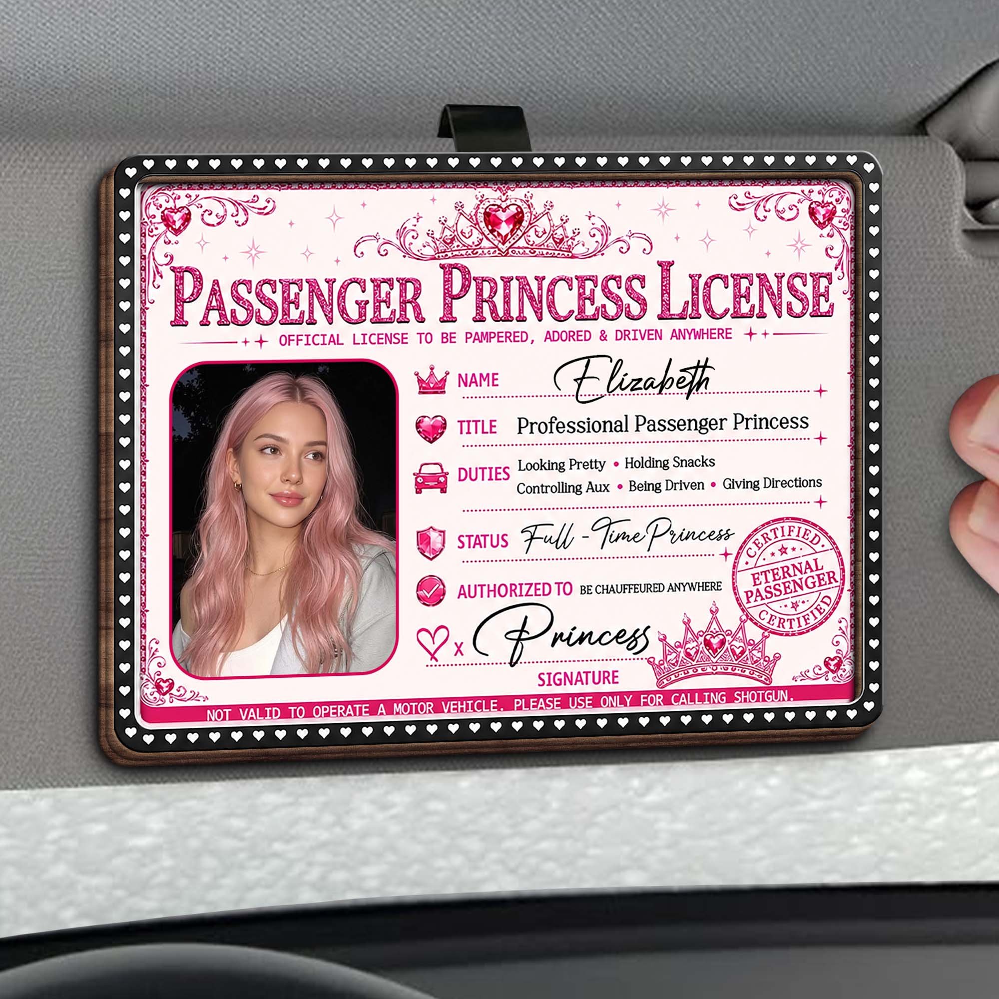 Personalized Car Visor Clip Custom Photo Crown Gift for Her Car Visor Clip GradoCreations