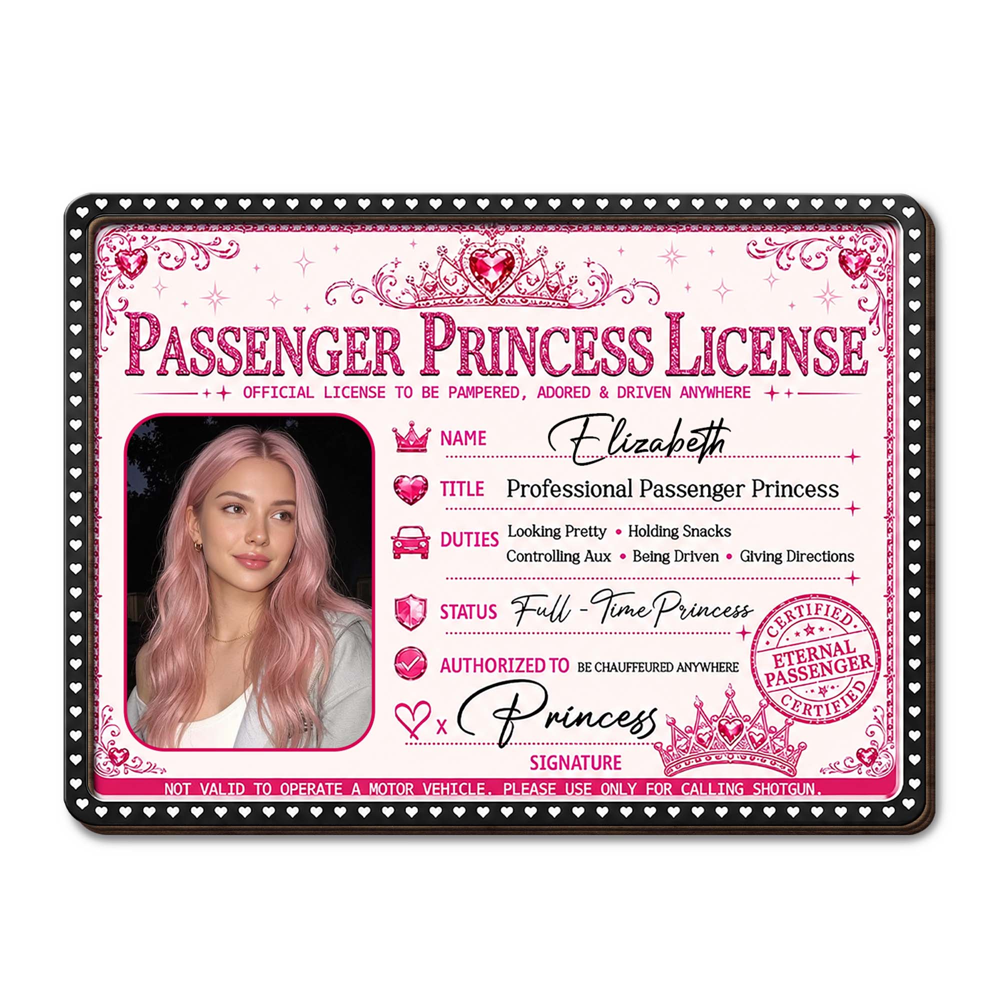 Personalized Car Visor Clip Custom Photo Crown Gift for Her Car Visor Clip GradoCreations