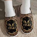 Personalized Leopard Pattern Slippers Custom Name Gift for Her