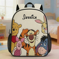 Personalized Cartoon School Backpack Set for Girls - Lunch Bag, Pencil Case & Water Bottle