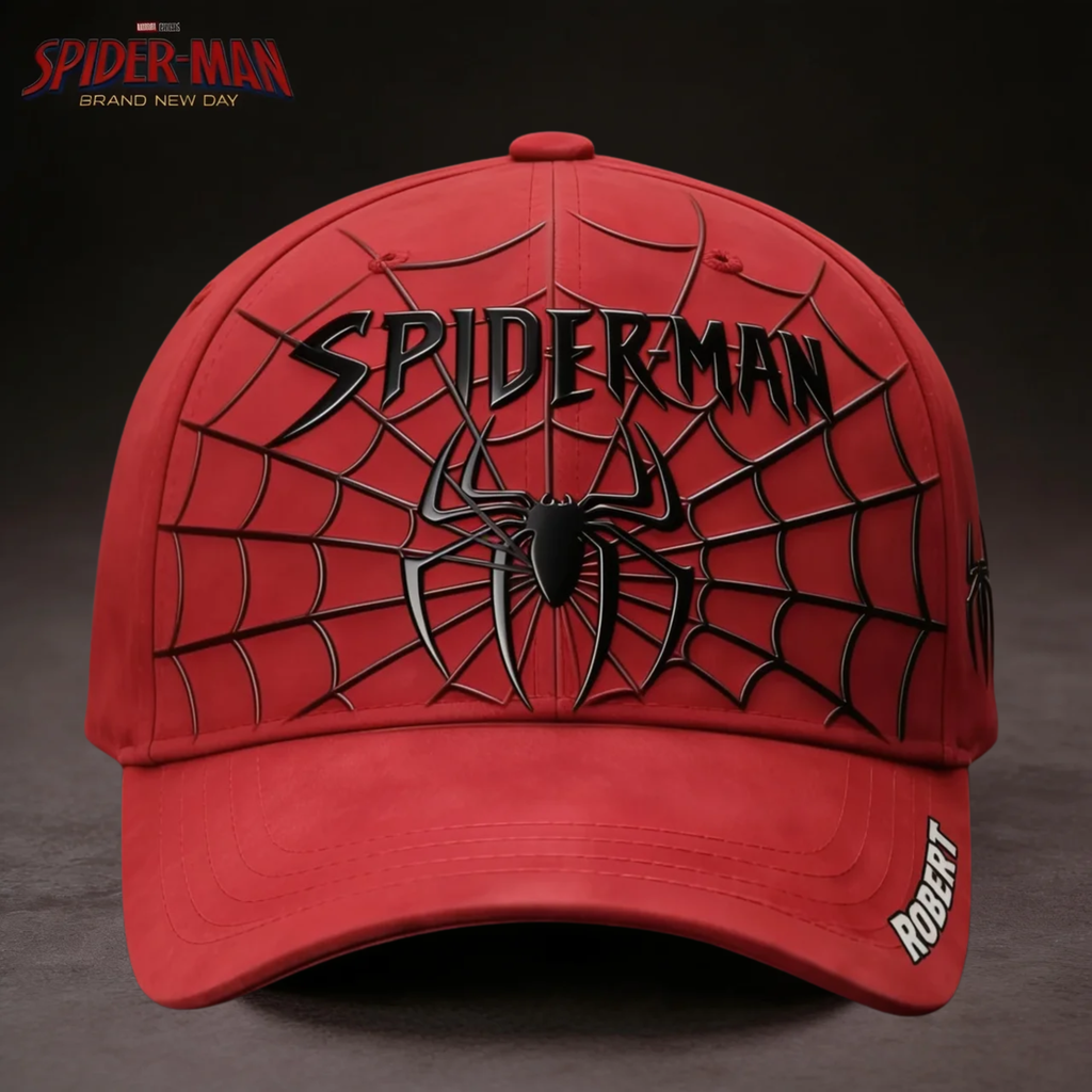 Personalized Red Spider-Man Classic Cap Custom Name Gift for Fan Classic Cap GradoCreations
