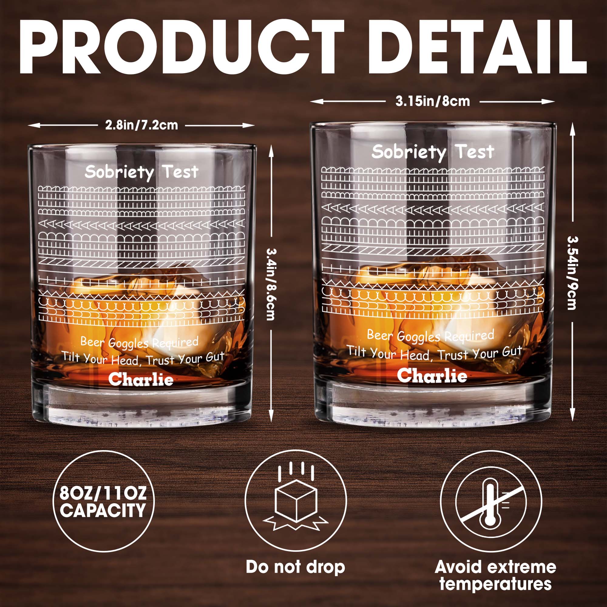 Personalized Whiskey Glass Custom Name Unique Gift for Him Whiskey Glass GradoCreations