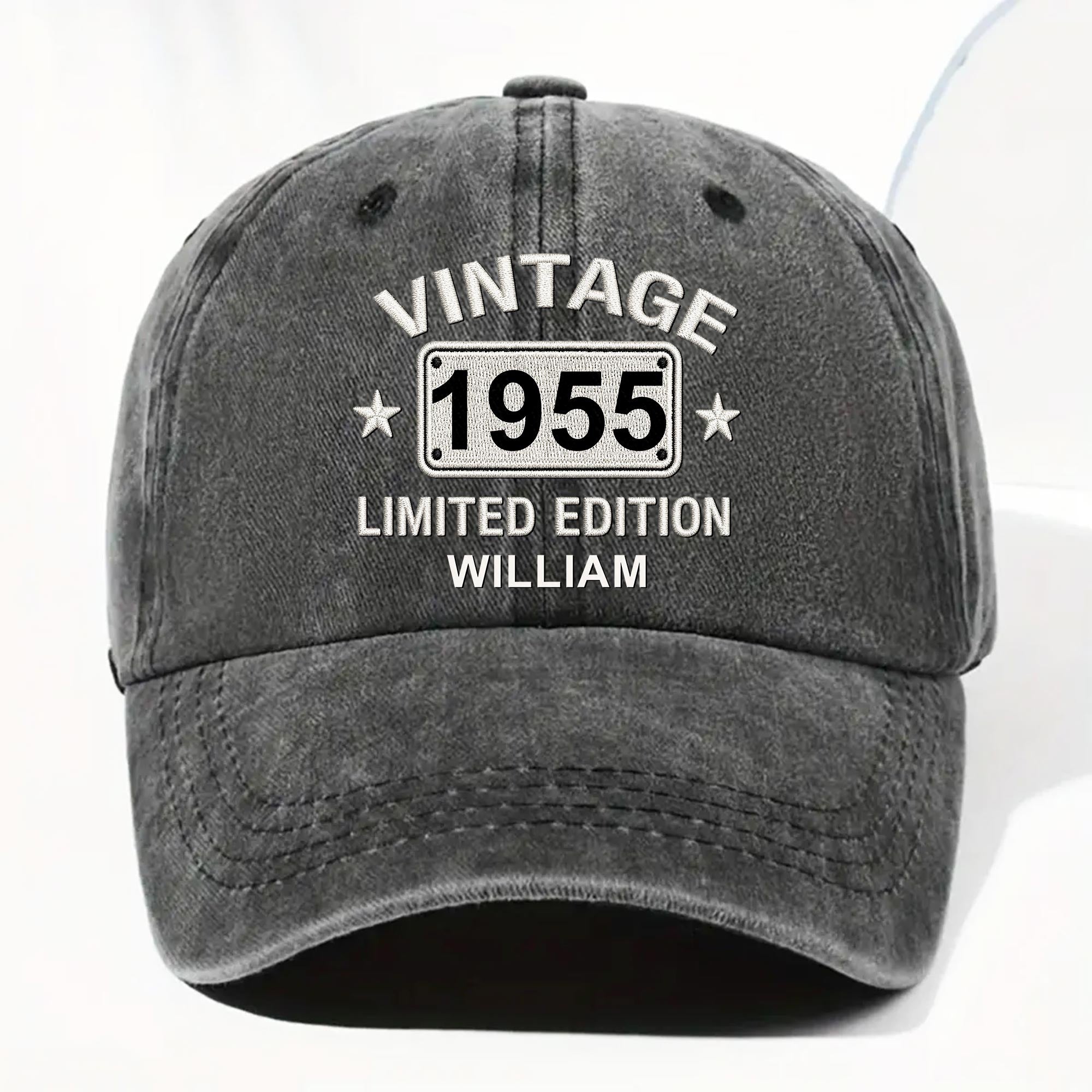 Personalized Washed Denim Cap Custom Name Gift for Dad Washed Denim Cap GradoCreations
