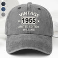 Personalized Washed Denim Cap Custom Name Gift for Dad Washed Denim Cap GradoCreations