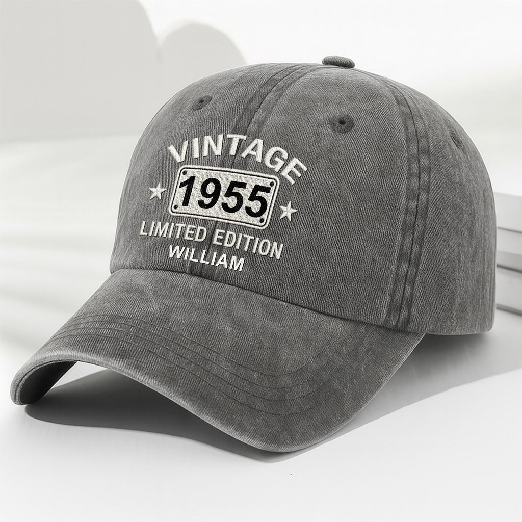Personalized Washed Denim Cap Custom Name Gift for Dad Washed Denim Cap GradoCreations